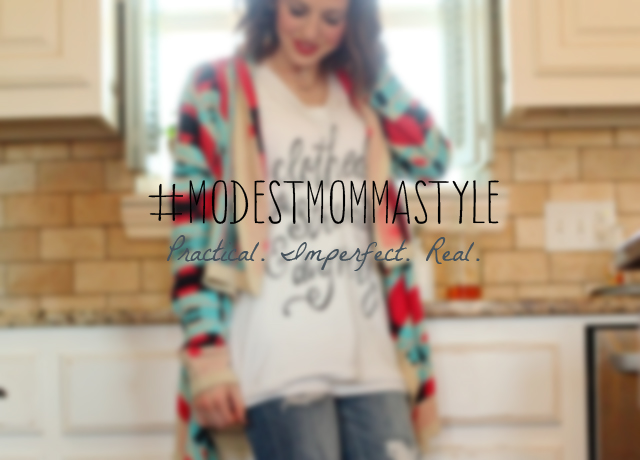 Modest Momma Style: Aztec Sweater (Sponsored by Hazel & Olive Boutique)